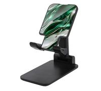 Jubonexis Abstract Swirling Emerald Green White Marble Cell Phone Stand Foldable Adjustable Phone Stand for Desk