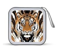 Jubonexis Abstract Tiger CD Case DVD Storage Case Portable