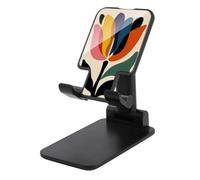 Jubonexis Abstract Tulip Minimalist Organic Shapes Retro Cell Phone Stand Foldable Adjustable Phone Stand for Desk