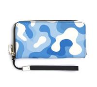 Jubonexis Abstract Water Wave Texture PU Leather Clutch Long Bifold Wallet, Coin Purse Credit Pass Case, Durable Card-Holder Money Storage for Women Men