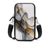 Jubonexis Abstract Wave Smoke Shapes Flowing Lines Crossbody Mobile Phone Bag Smartphone Bag With Adjustable Strap