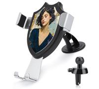 Jubonexis Abstract Woman Dark Brown Wavy Hair Car Phone Holder Mount Triangle Clip Base Air Vent Cell Phone Car Mount Automotive Accessories for 4-6 Inches Cell Smartphones