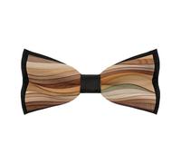 Jubonexis Abstract Wood Art Texture Bow Tie for Men Wedding Party Bowtie