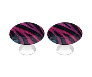 Jubonexis Abstract Zebra Stripes Black Pink Round Drawer Cabinet Knobs Handles with Screws,2 Pcs, Drawer Dresser Knob Pulls Decor for Wardrobe Cupboard Home Office Kitchen