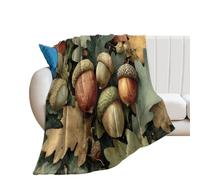 Jubonexis Acorns And Oak Leaves Anti Pilling Throw Blankets Cozy Durable Blanket for Bedroom Living Rooms Couch Sofa Bed 50"x60"