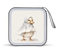 Jubonexis Adorable Duck Wearing A Ghost Sheet Costume CD Case DVD Storage Case Portable for Car Home Travel