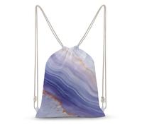 Jubonexis Agate Slice Violet Drawstring Backpack Canvas String Bag Lightweight Sports Gym Bag for Men Women