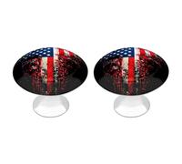Jubonexis American Flag Christian Cross Graffiti Round Drawer Cabinet Knobs Handles with Screws,2 Pcs, Drawer Dresser Knob Pulls Decor for Wardrobe Cupboard Home Office Kitchen