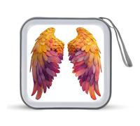 Jubonexis Angel Wings Yellow Orange Purple CD Case DVD Storage Case Portable