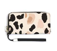 Jubonexis Animal Print Pattern Abstract Leopard Spots PU Leather Clutch Long Bifold Wallet, Coin Purse Credit Pass Case, Durable Card-Holder Money Storage for Women Men