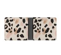 Jubonexis Animal Print Pattern Abstract Leopard Spots Soft PU Leather Bifold Wallet, Coin Purse Credit Pass Case, Durable Card-Holder Slim Billfold for Men Woman Money Storage