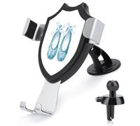 Jubonexis Aqua-blue Ballet Slippers with White Bows Car Phone Holder Mount Triangle Clip Base Air Vent Cell Phone Car Mount Automotive Accessories for 4-6 Inches Cell Smartphones