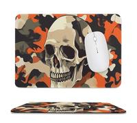 Jubonexis Army Camouflage Pattern with Skull Mouse Pad, Small Office Computer Mouse Pads for Desk Laptop with Non-Slip Rubber Base Mouse Mat, Gaming Mouse Pads