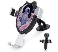 Jubonexis Astronaut Crescent Moon Flowers Car Phone Holder Mount Triangle Clip Base Air Vent Cell Phone Car Mount Automotive Accessories for 4-6 Inches Cell Smartphones
