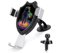 Jubonexis Astronaut Holding The Planet Earth Car Phone Holder Mount Triangle Clip Base Air Vent Cell Phone Car Mount Automotive Accessories for 4-6 Inches Cell Smartphones