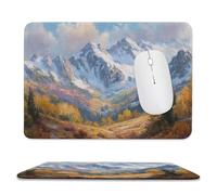Jubonexis Autumn Landscape Gold Trees Mountains Mouse Pad, Small Office Computer Mouse Pads for Desk Laptop with Non-Slip Rubber Base Mouse Mat, Gaming Mouse Pads