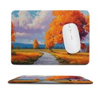 Jubonexis Autumn Landscape with House Orange Tree Mouse Pad, Small Office Computer Mouse Pads for Desk Laptop with Non-Slip Rubber Base Mouse Mat, Gaming Mouse Pads