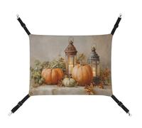 Jubonexis Autumn Pumpkins Candles Vintage Lanterns Breathable Pet Hammock with Adjustable Straps Reversible Cat Hanging Bed Dog Mats