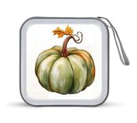 Jubonexis Autumn Watercolor Green Pumpkin CD Case DVD Storage Case Portable
