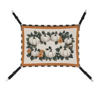 Jubonexis Autumn White Pumpkins Green Leaves Breathable Pet Hammock with Adjustable Straps Reversible Cat Hanging Bed Dog Mats