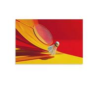 Jubonexis Badminton Racket Striking Wall Art Poster Canvas Print Painting Aesthetic Picture for Living Room Farmhouse Decor Unframed 12x18inch(30x45cm)
