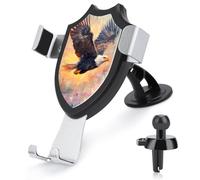 Jubonexis Bald Eagle Flying at Sunset Car Phone Holder Mount Triangle Clip Base Air Vent Cell Phone Car Mount Automotive Accessories for 4-6 Inches Cell Smartphones
