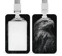 Jubonexis Bald Eagle Head ID Badge Holder Retractable Clip Card Holder Card Protector Name Badge Name Tag for Work Office Doctor Nurse