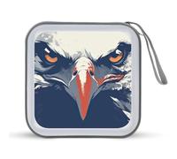 Jubonexis Bald Eagle's Face CD Case DVD Storage Case Portable for Car Home Travel