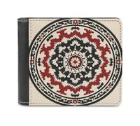 Jubonexis Basket Traditional Indigenous Weaving Motifs Soft PU Leather Bifold Wallet, Coin Purse Credit Pass Case, Durable Card-Holder Slim Billfold for Men Woman Money Storage