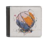 Jubonexis Basketball Graffiti Soft PU Leather Bifold Wallet, Coin Purse Credit Pass Case, Durable Card-Holder Slim Billfold for Men Woman Money Storage