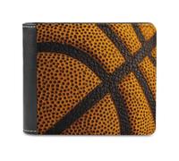 Jubonexis Basketball Texture Orange Black Lines Soft PU Leather Bifold Wallet, Coin Purse Credit Pass Case, Durable Card-Holder Slim Billfold for Men Woman Money Storage