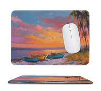 Jubonexis Beach with Palm Trees Sunset Mouse Pad, Small Office Computer Mouse Pads for Desk Laptop with Non-Slip Rubber Base Mouse Mat, Gaming Mouse Pads
