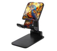 Jubonexis Beautiful Bird on The Branch Stained Glass Cell Phone Stand Foldable Adjustable Phone Stand for Desk