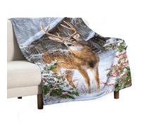Jubonexis Beautiful Christmas Deer Anti Pilling Throw Blankets Cozy Durable Blanket for Bedroom Living Rooms Couch Sofa Bed 50"x60"