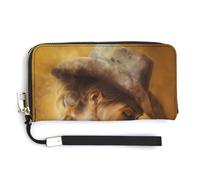 Jubonexis Beautiful Cowgirl Western Art PU Leather Clutch Long Bifold Wallet, Coin Purse Credit Pass Case, Durable Card-Holder Money Storage for Women Men