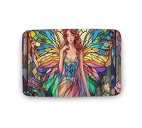 Jubonexis Beautiful Fairy with Wings Bathroom Door Rug Mat, Extra Soft Coral Velvet Floor Mat, Rapid Water Absorption Non Slip Comfortable Bath Rugs Mats 15.7"x23.6"