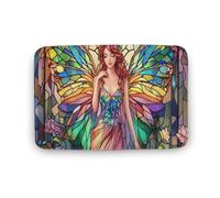 Jubonexis Beautiful Fairy with Wings Bathroom Door Rug Mat, Extra Soft Coral Velvet Floor Mat, Rapid Water Absorption Non Slip Comfortable Bath Rugs Mats 19.7"x31.5"