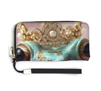 Jubonexis Beautiful Frog with A Crown PU Leather Clutch Long Bifold Wallet, Coin Purse Credit Pass Case, Durable Card-Holder Money Storage for Women Men