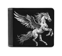 Jubonexis Beautiful Horse with Wings Soft PU Leather Bifold Wallet, Coin Purse Credit Pass Case, Durable Card-Holder Slim Billfold for Men Woman Money Storage