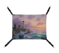 Jubonexis Beautiful Lighthouse on The Rocky Coast Breathable Pet Hammock with Adjustable Straps Reversible Cat Hanging Bed Dog Mats