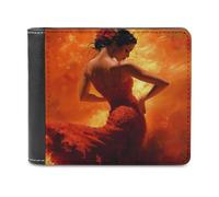 Jubonexis Beautiful Spanish Woman Soft PU Leather Bifold Wallet, Coin Purse Credit Pass Case, Durable Card-Holder Slim Billfold for Men Woman Money Storage
