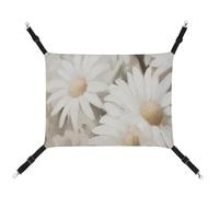 Jubonexis Beautiful White Daisies Flowers Breathable Pet Hammock with Adjustable Straps Reversible Cat Hanging Bed Dog Mats