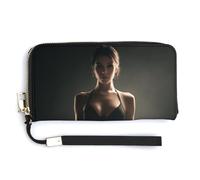 Jubonexis Beautiful Woman PU Leather Clutch Long Bifold Wallet, Coin Purse Credit Pass Case, Durable Card-Holder Money Storage for Women Men