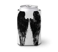 Jubonexis Beer Can Cooler Sleeve,Black Angel Wings Graffiti Can Cover Beer Cooler Soft Insulated Beverage Holder for Party Beach Event Home