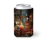 Jubonexis Beer Can Cooler Sleeve,Candle on an Old Book Can Cover Beer Cooler Soft Insulated Beverage Holder for Party Beach Event Home