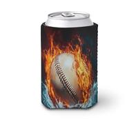 Jubonexis Beer Can Cooler Sleeve,Fire Baseball Into Water Can Cover Beer Cooler Soft Insulated Beverage Holder for Party Beach Event Home