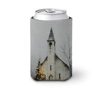 Jubonexis Beer Can Cooler Sleeve,Vintage Old Country Church Can Cover Beer Cooler Soft Insulated Beverage Holder for Party Beach Event Home