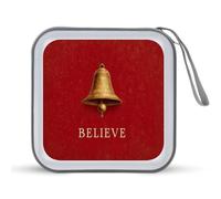 Jubonexis Believe Christams Golden Bell CD Case DVD Storage Case Portable