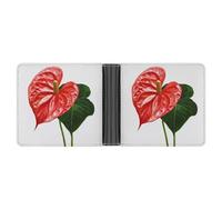 Jubonexis Big Anthurium Soft PU Leather Bifold Wallet, Coin Purse Credit Pass Case, Durable Card-Holder Slim Billfold for Men Woman Money Storage