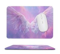 Jubonexis Big White Wings Mouse Pad, Small Office Computer Mouse Pads for Desk Laptop with Non-Slip Rubber Base Mouse Mat, Gaming Mouse Pads